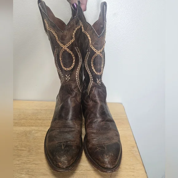 Dan Post Men's Albany Distressed Leather Cowboy Boots Sz 9 EW Western - Picture 2 of 10